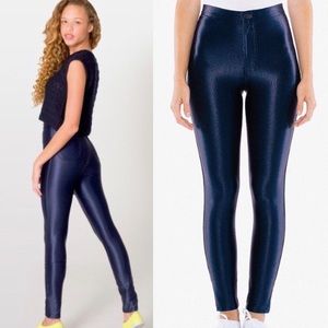 American apparel high waist navy blue disco pants